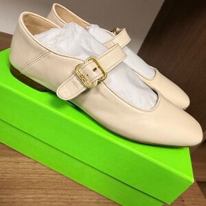 Sam Edelman Michaela Ivory Leather Mary Jane Flats Size 7.5 NEW